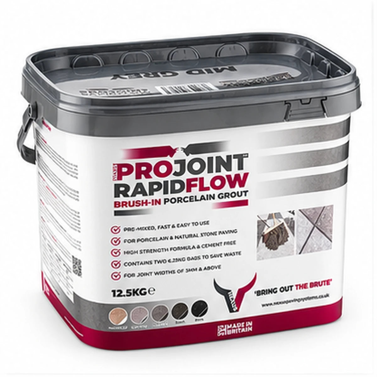 Nexus ProJoint RapidFlow Brush-In Porcelain Grout – 12.5kg