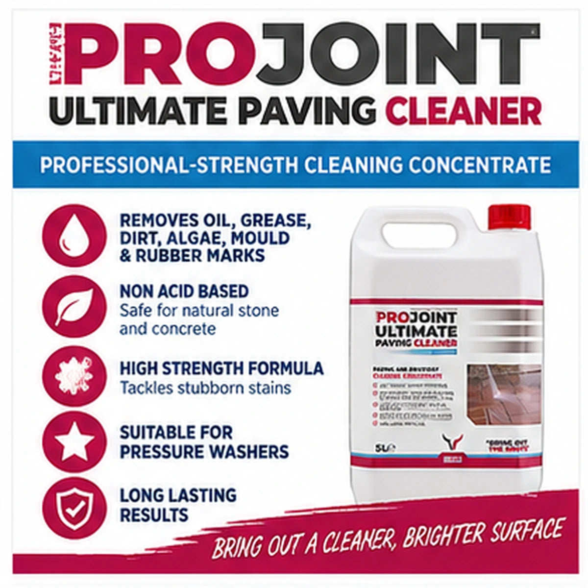 ProJoint Ultimate Paving Cleaner – Professional Strength Concentrate – 5L