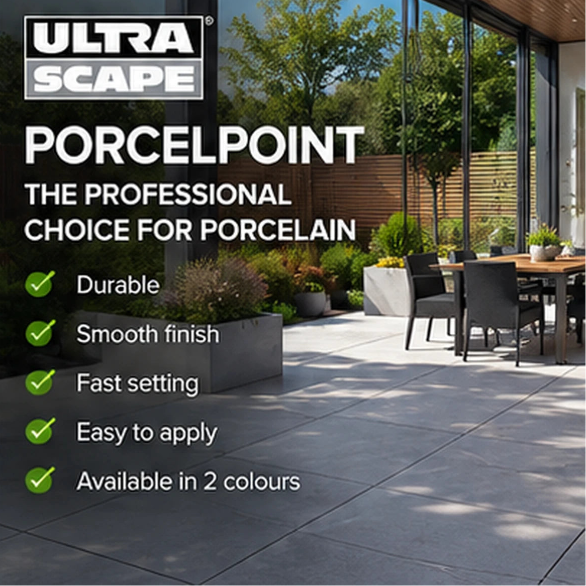 UltraScape Porcelpoint Flowable Porcelain Paving Grout – 20kg
