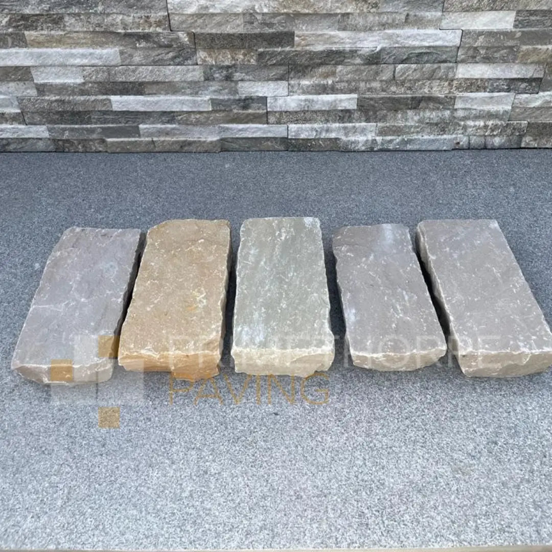 Raj Green Sandstone Cobble Setts - 200x100mm