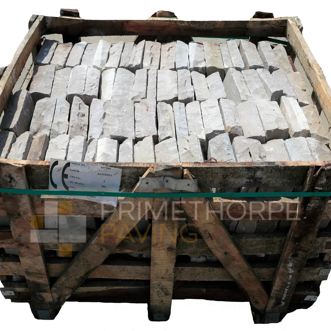 Raj Green Sandstone Cobble Setts - 200x100mm