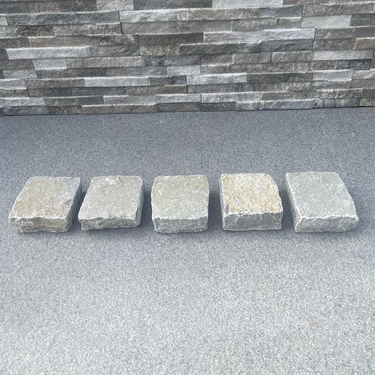 Yellow Limestone Cobble Setts - 100x100mm
