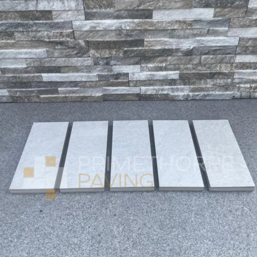Rock White Porcelain Cobble Setts - 200x100mm