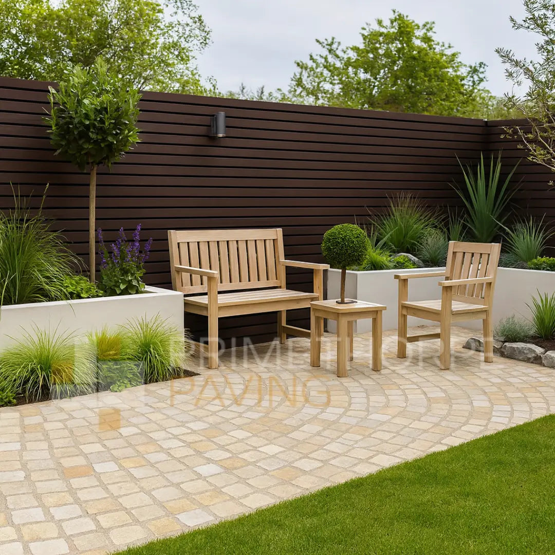 Fossil Mint Sandstone Cobble Setts - 100x100mm