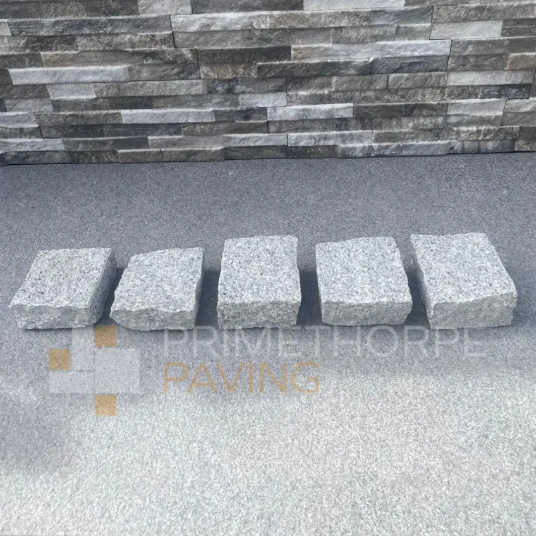 Silver Grey Granite Cobble Setts - 100x100mm