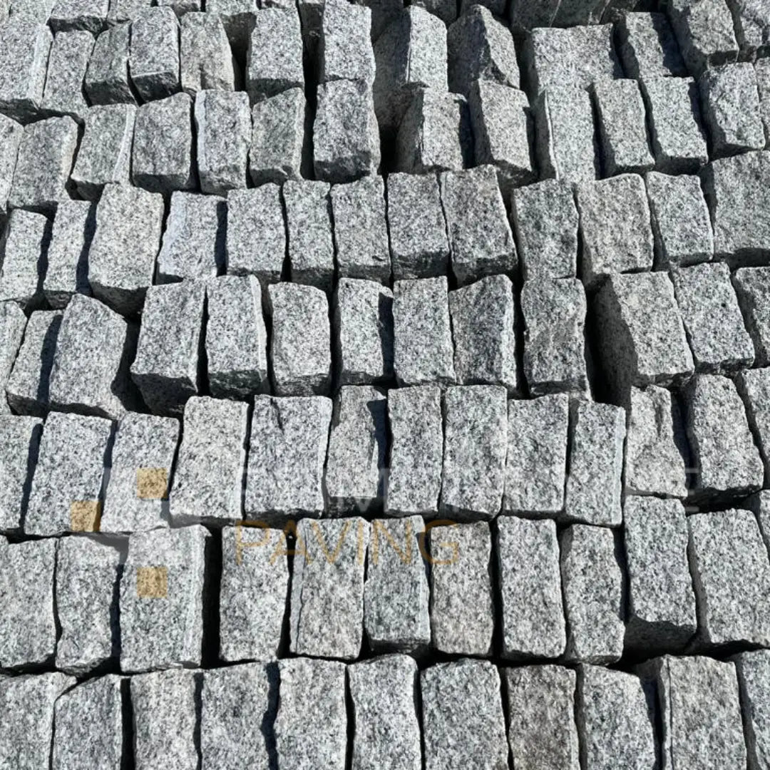 Silver Grey Granite Cobble Setts - 100x100mm