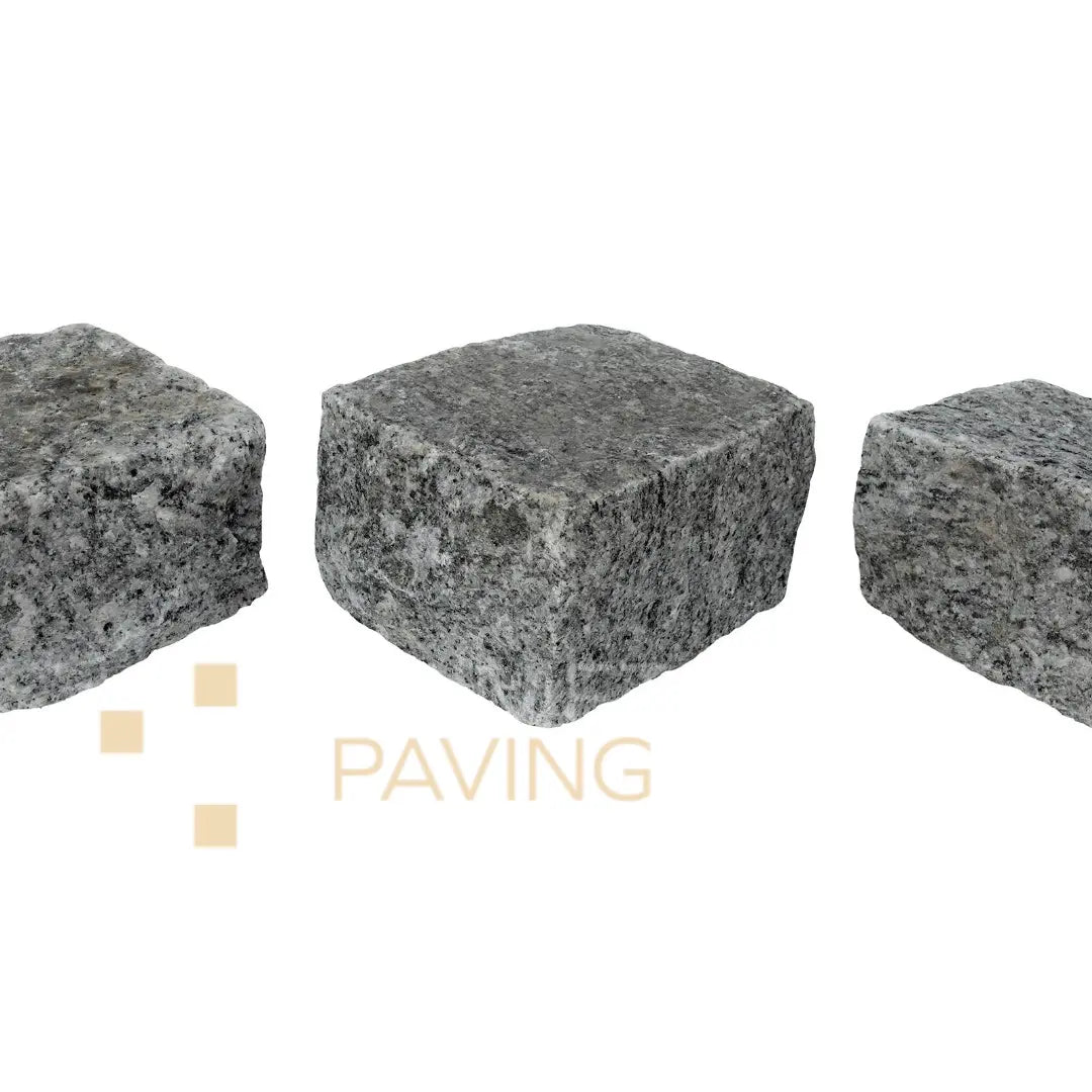 Silver Grey Granite Cobble Setts - 100x100mm