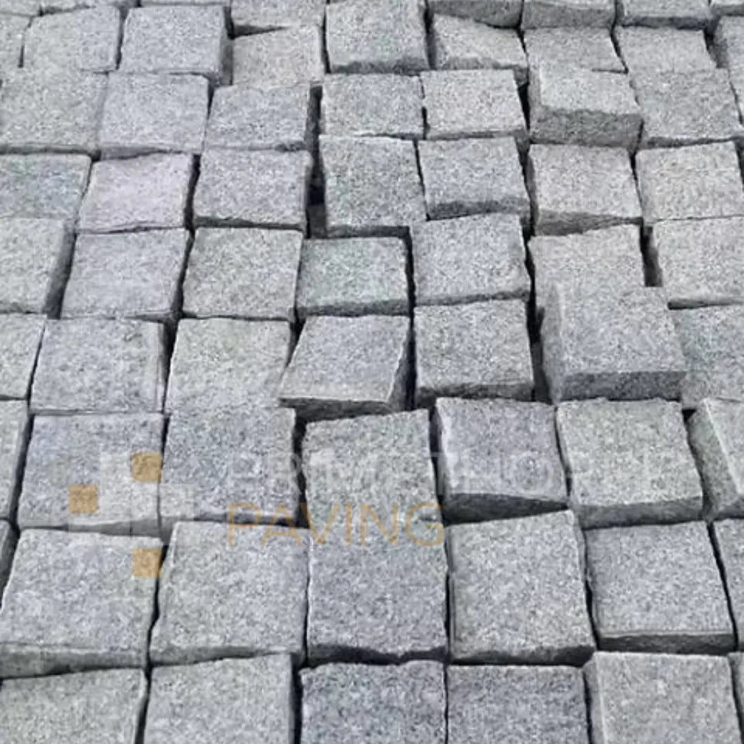 Silver Grey Granite Cobble Setts - 100x100mm