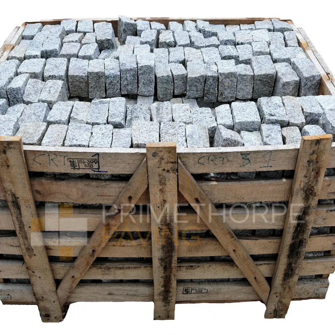 Silver Grey Granite Cobble Setts - 100x100mm