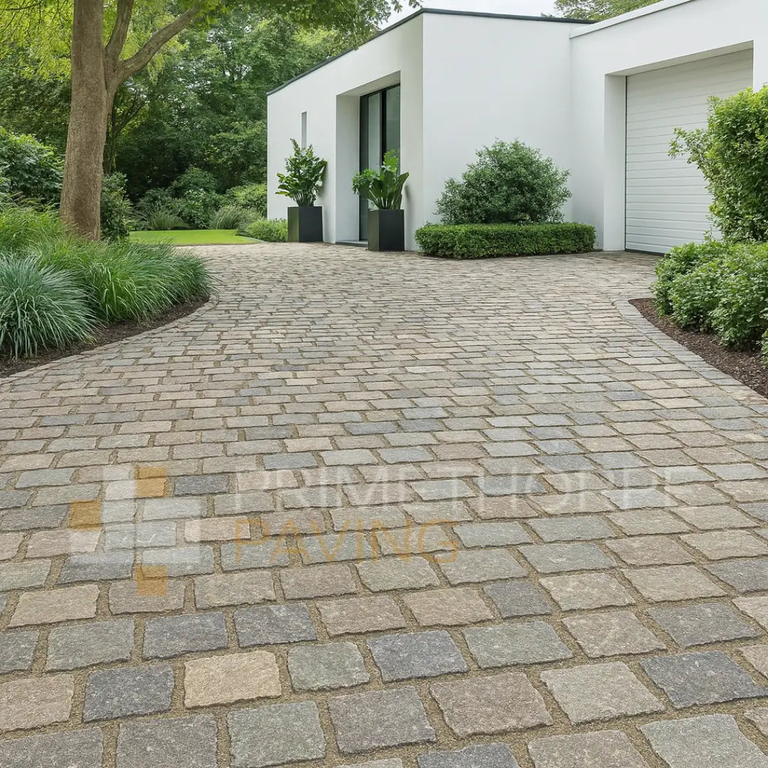 Yellow Limestone Cobble Setts - 100x100mm