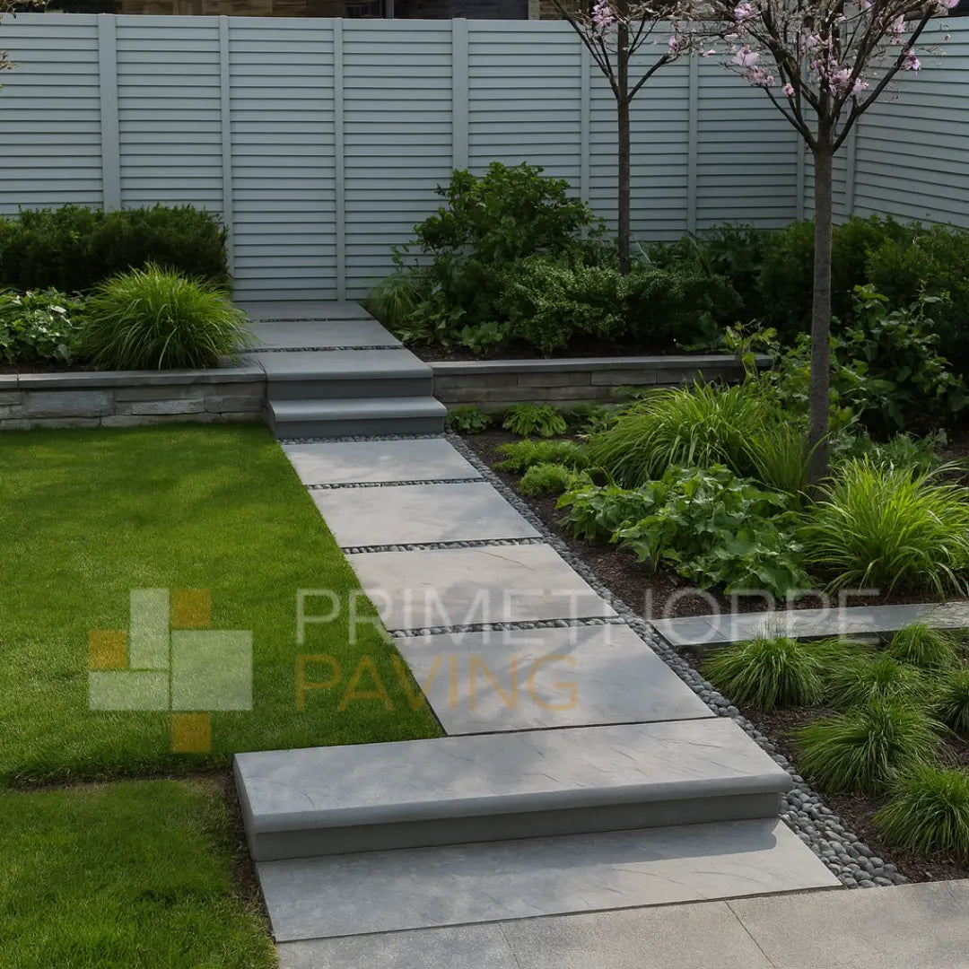 Kandla Grey Sandstone Bullnosed Steps - Rounded Front Edge