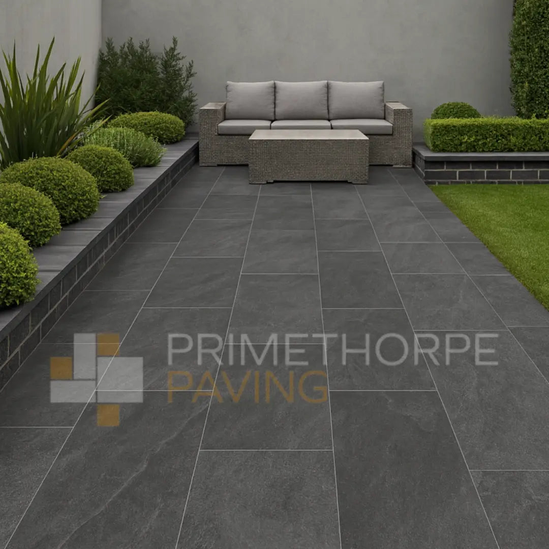 Frame Anthracite Porcelain Paving - 1200 x 600