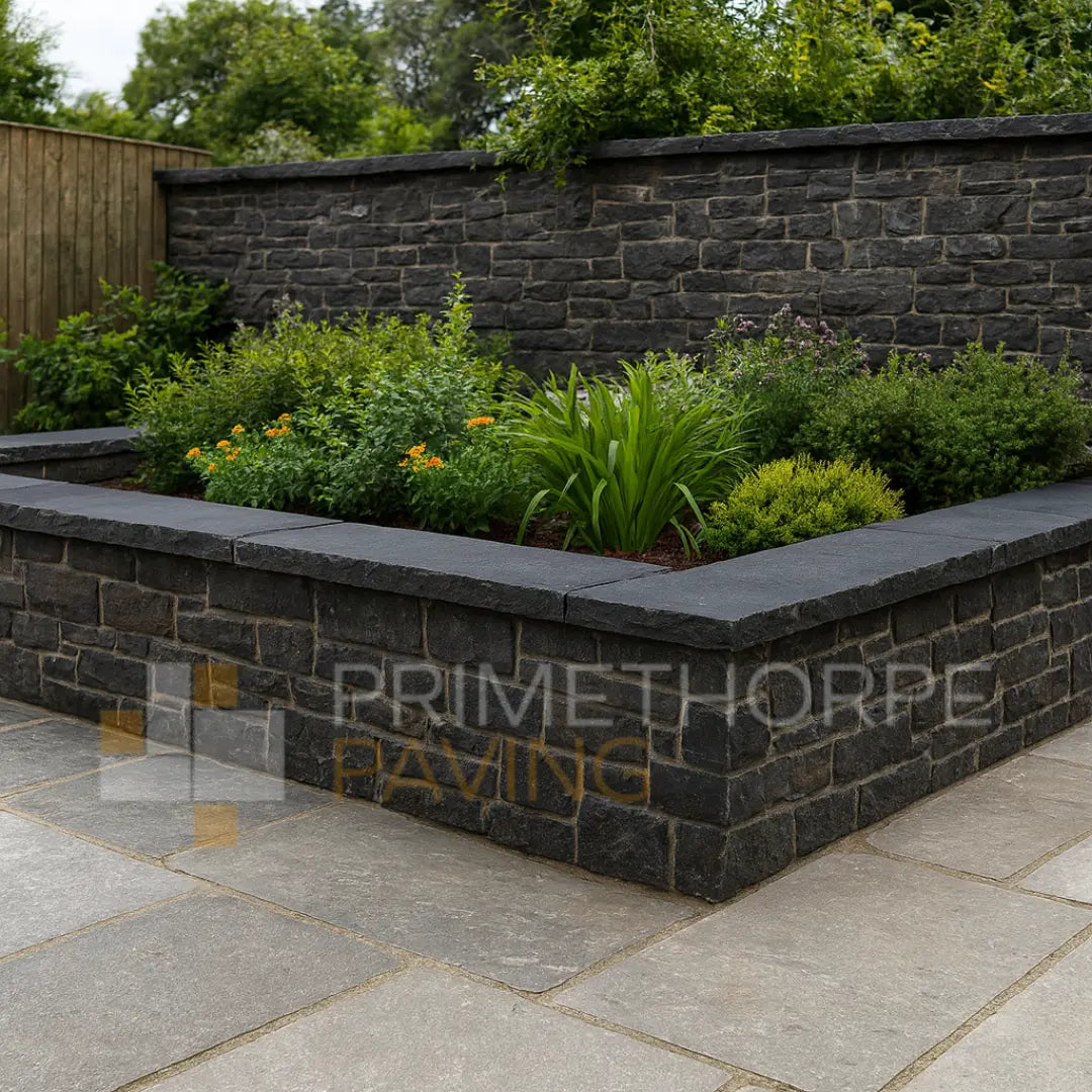 Kota Black Limestone - Rustic Dressed Coping Stones