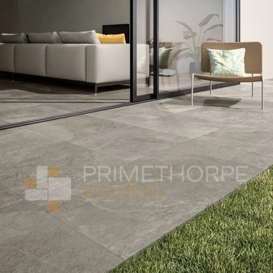 Frame Mid Grey Porcelain Paving - 1200 x 600