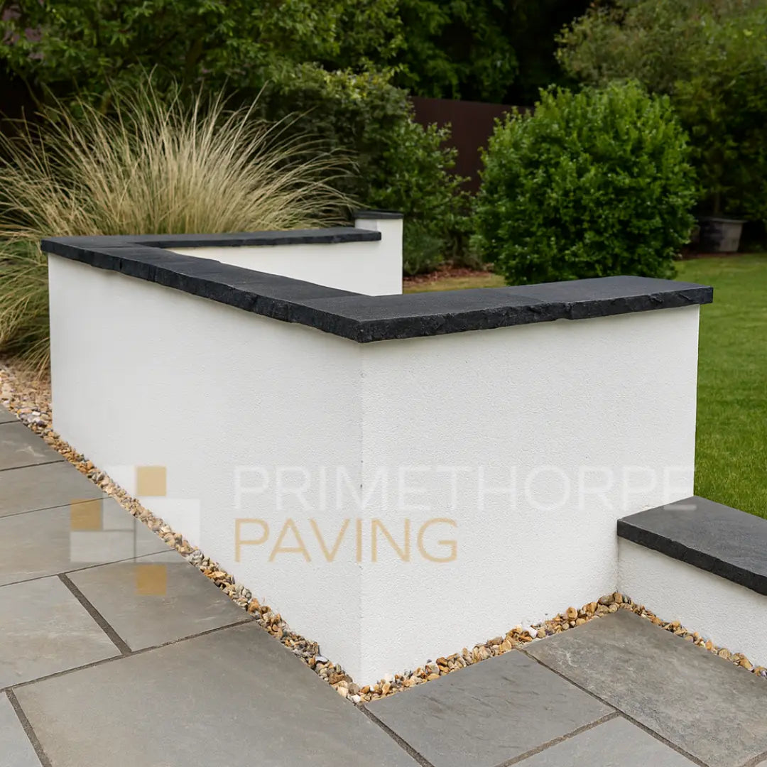 Kota Black Limestone - Rustic Dressed Coping Stones
