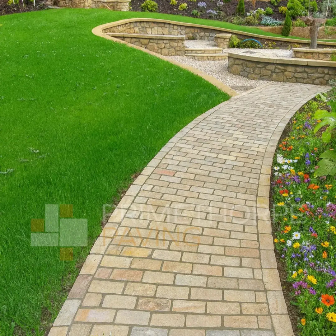 Fossil Mint Sandstone Cobble Setts - 200x100mm