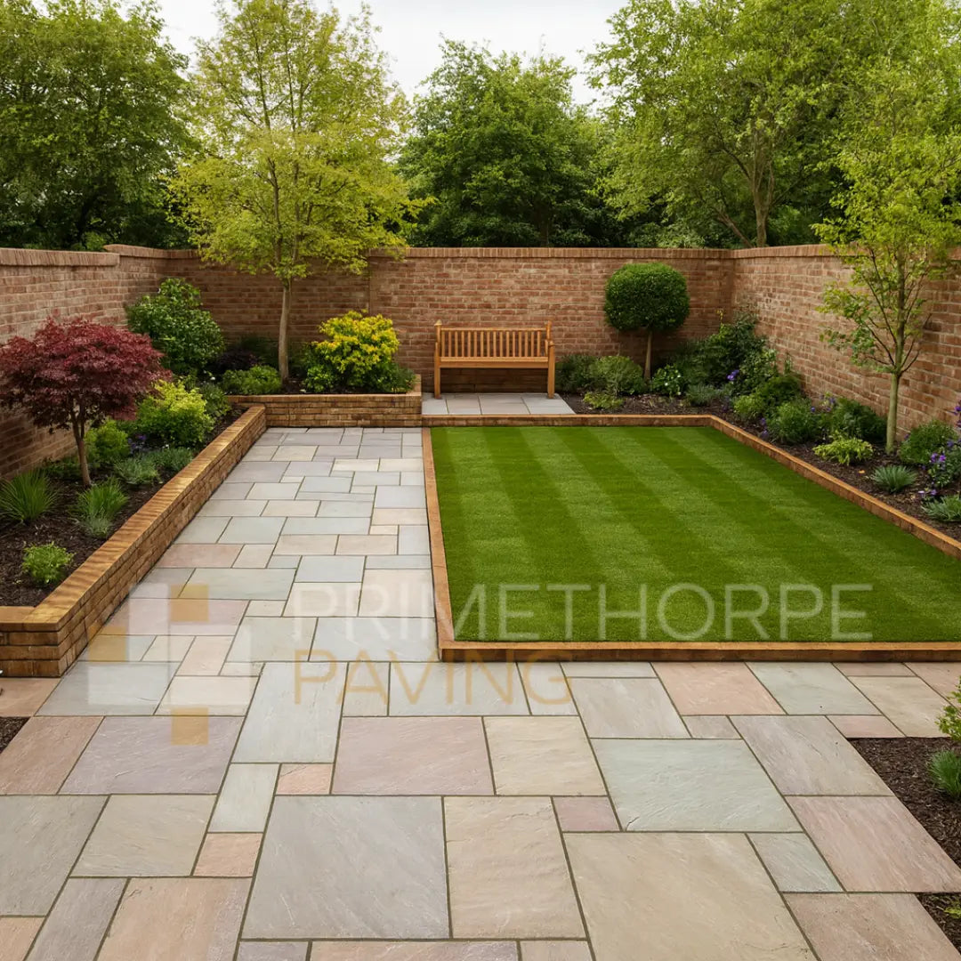Autumn Brown Indian Sandstone Paving