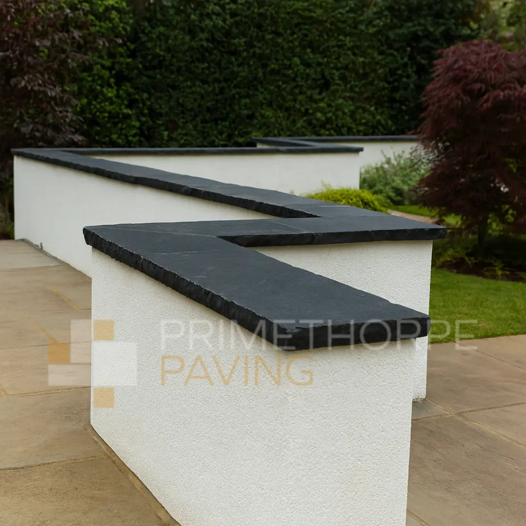 Kota Black Limestone - Rustic Dressed Coping Stones