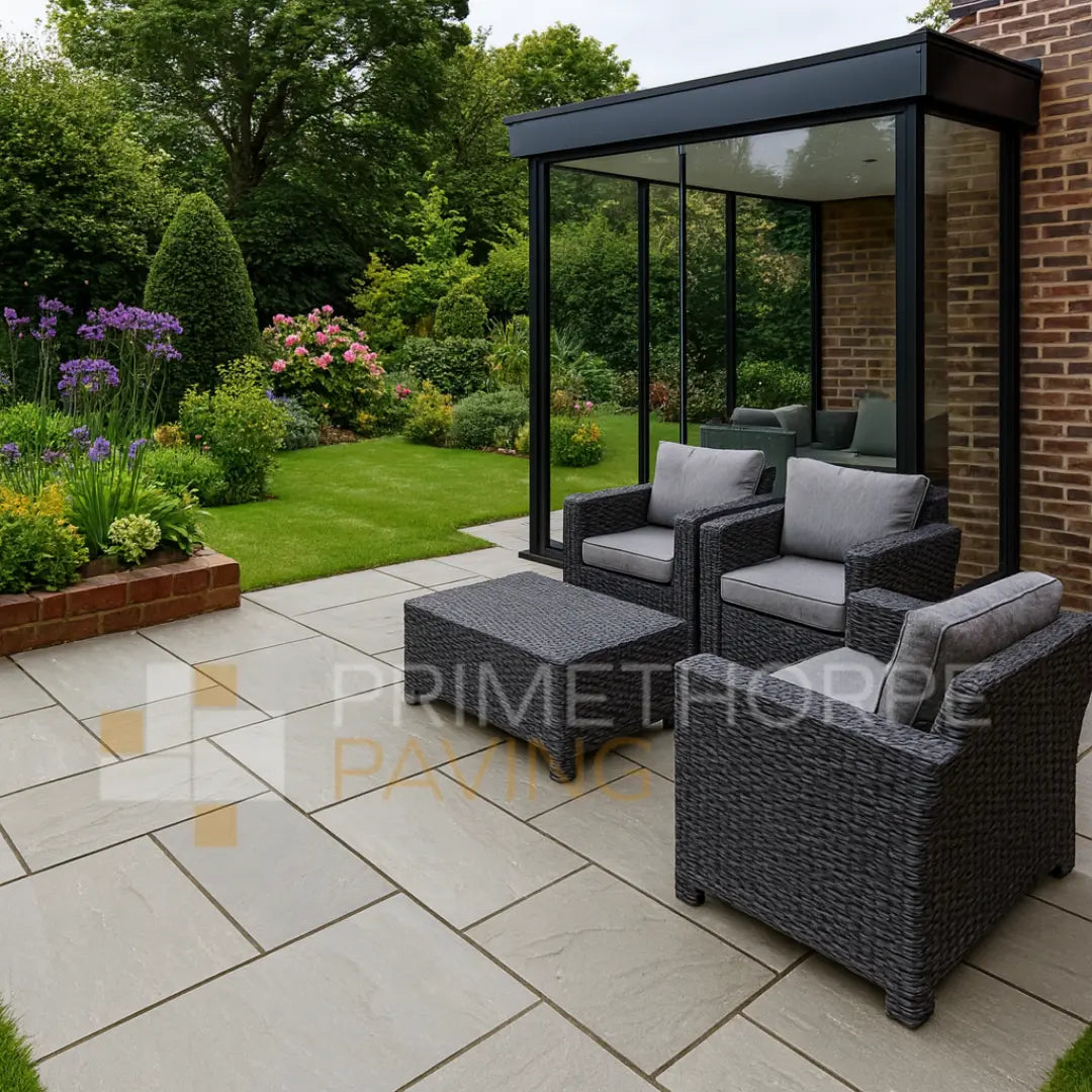 Kandla Grey Indian Sandstone Paving