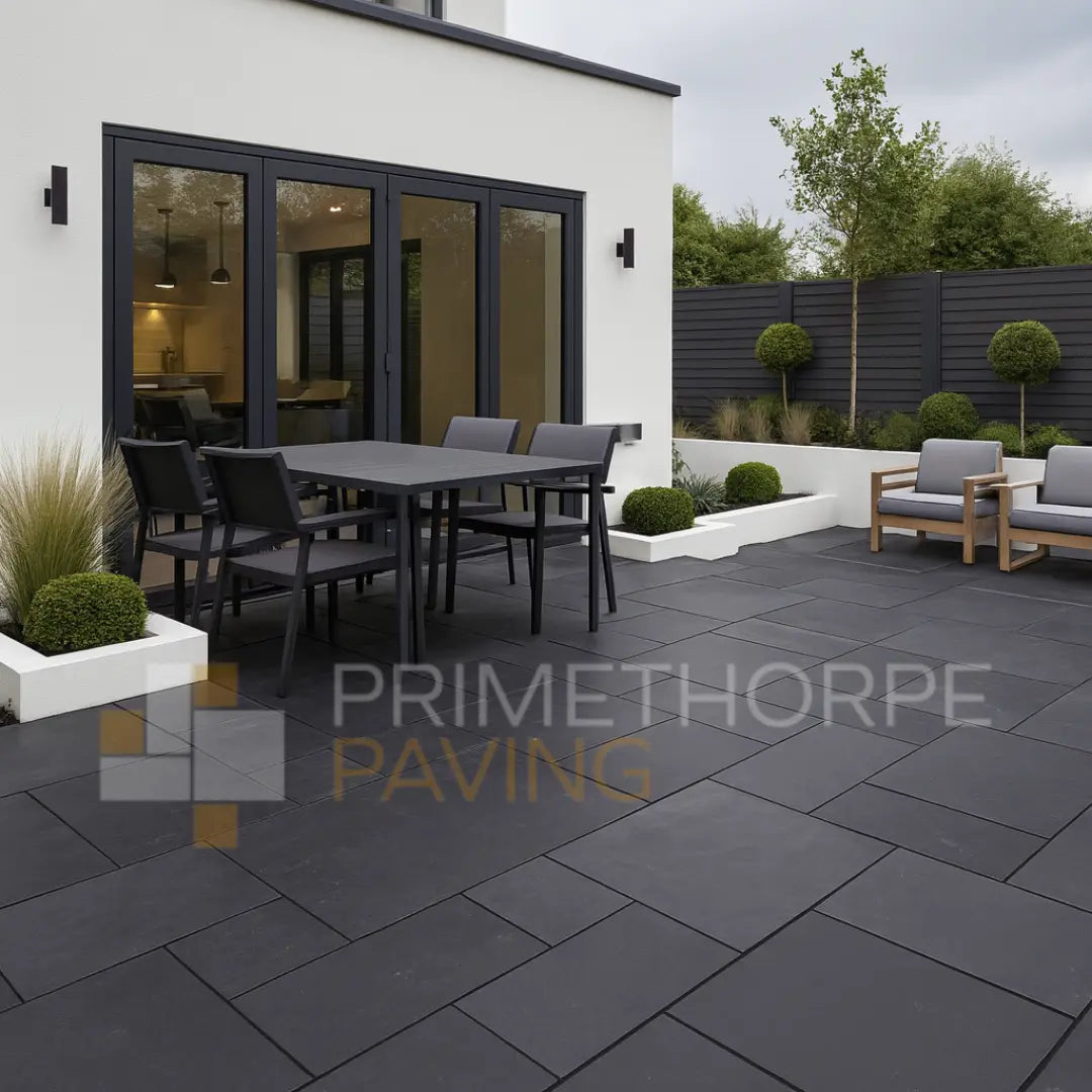 Kota Black Limestone Paving