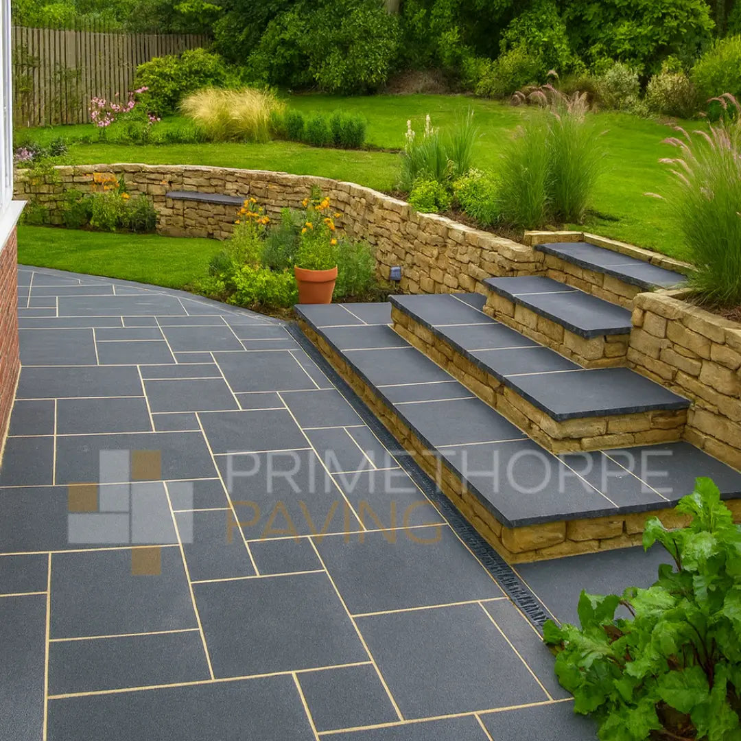 Kota Black Limestone Paving
