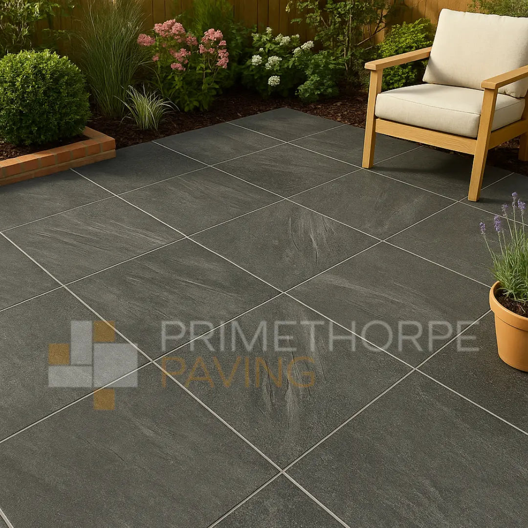 Stone Anthracite Porcelain Paving - 600 x 600