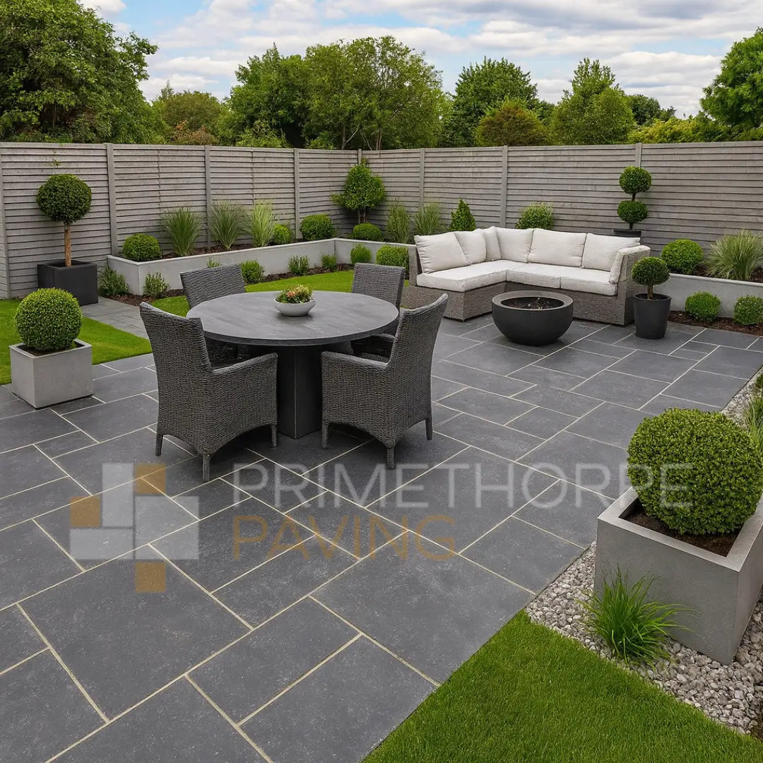 Kota Black Limestone Paving