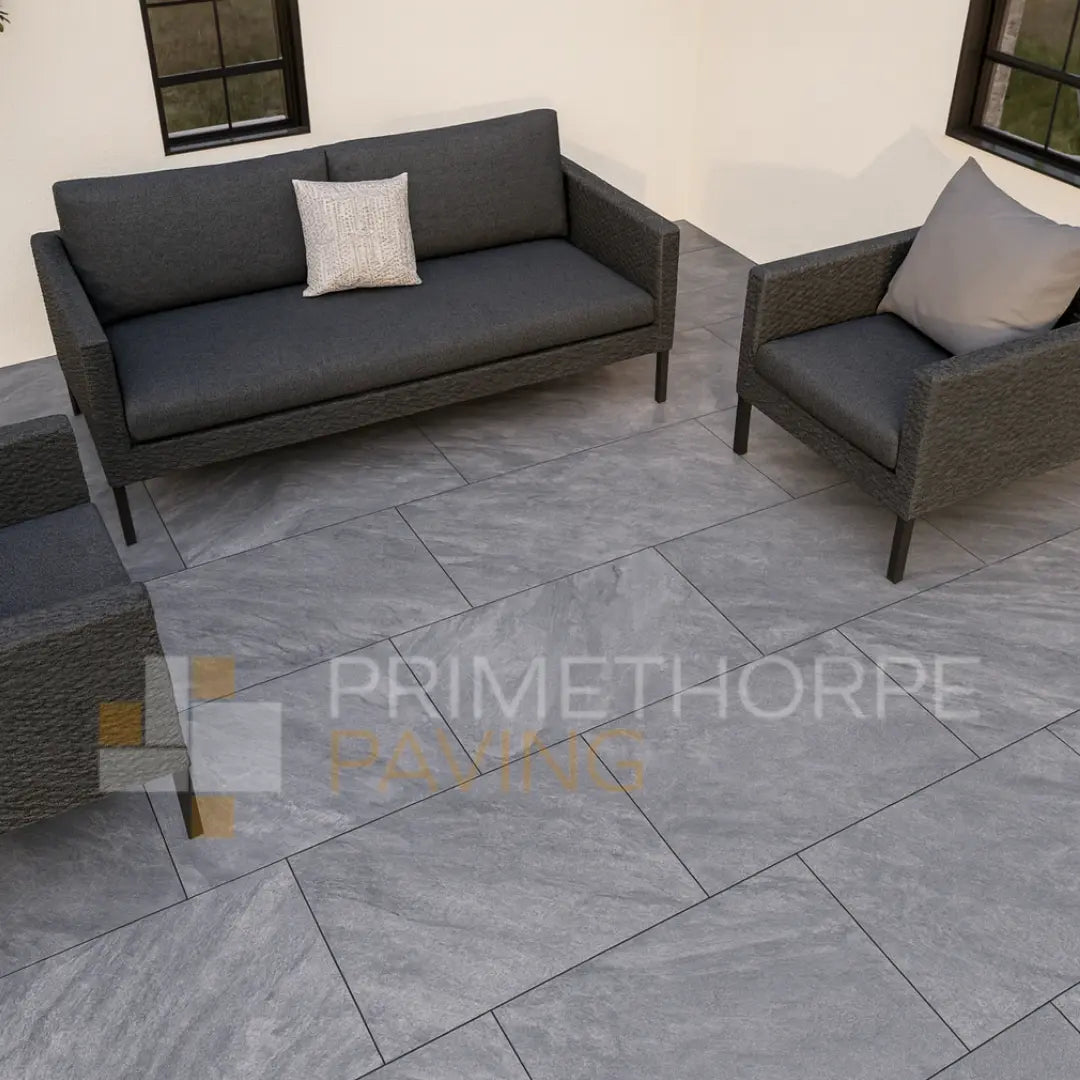 Vesuvio Black Porcelain Paving - 900 x 600