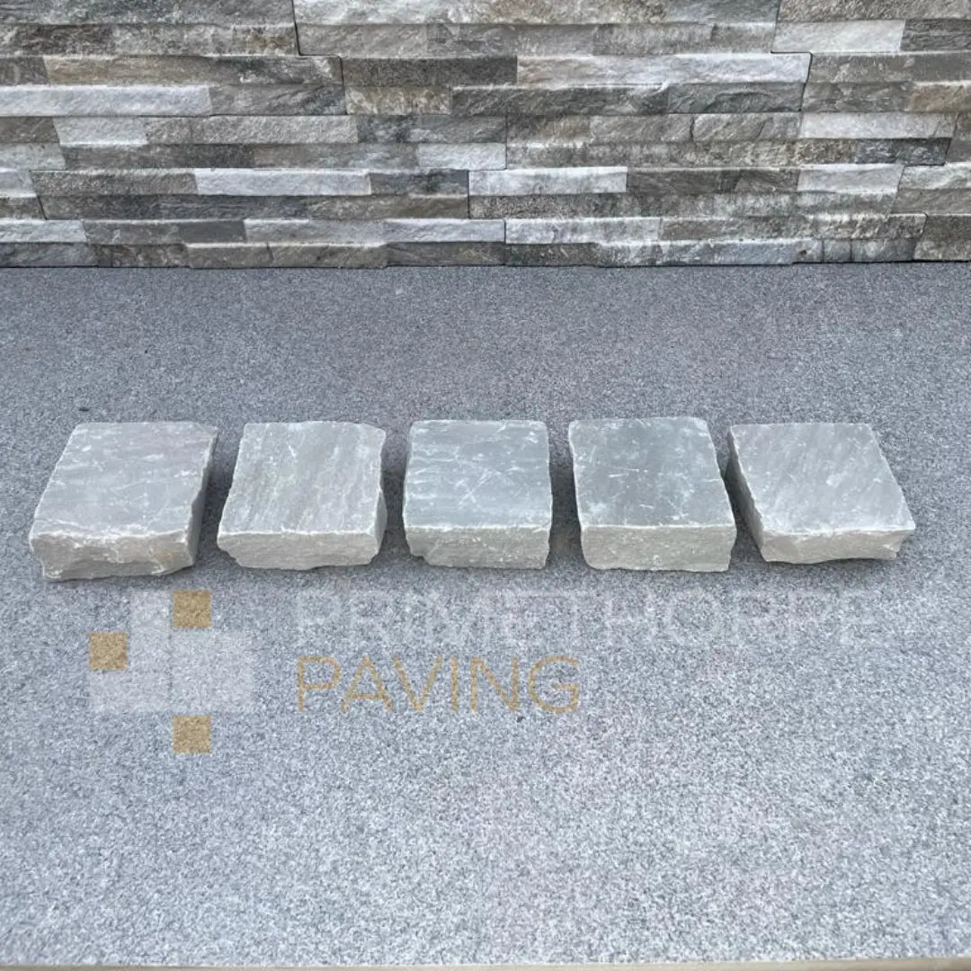 Kandla Grey Sandstone Cobble Setts - 100x100mm