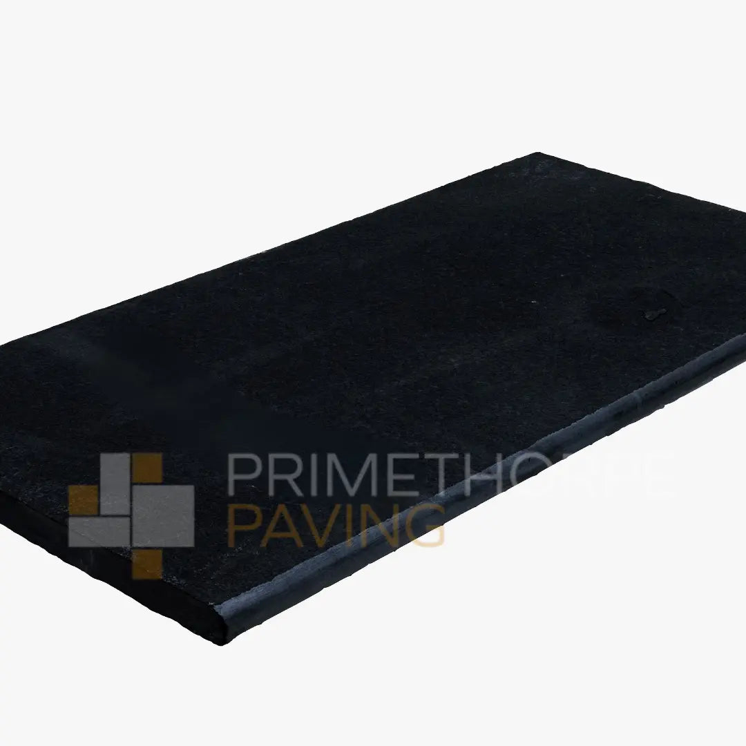 Kota Black Limestone Steps Bullnosed Steps - Rounded Front Edge