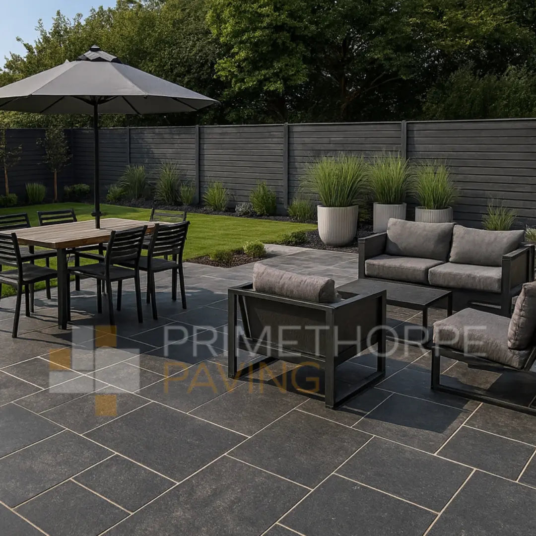 Kota Black Limestone Paving