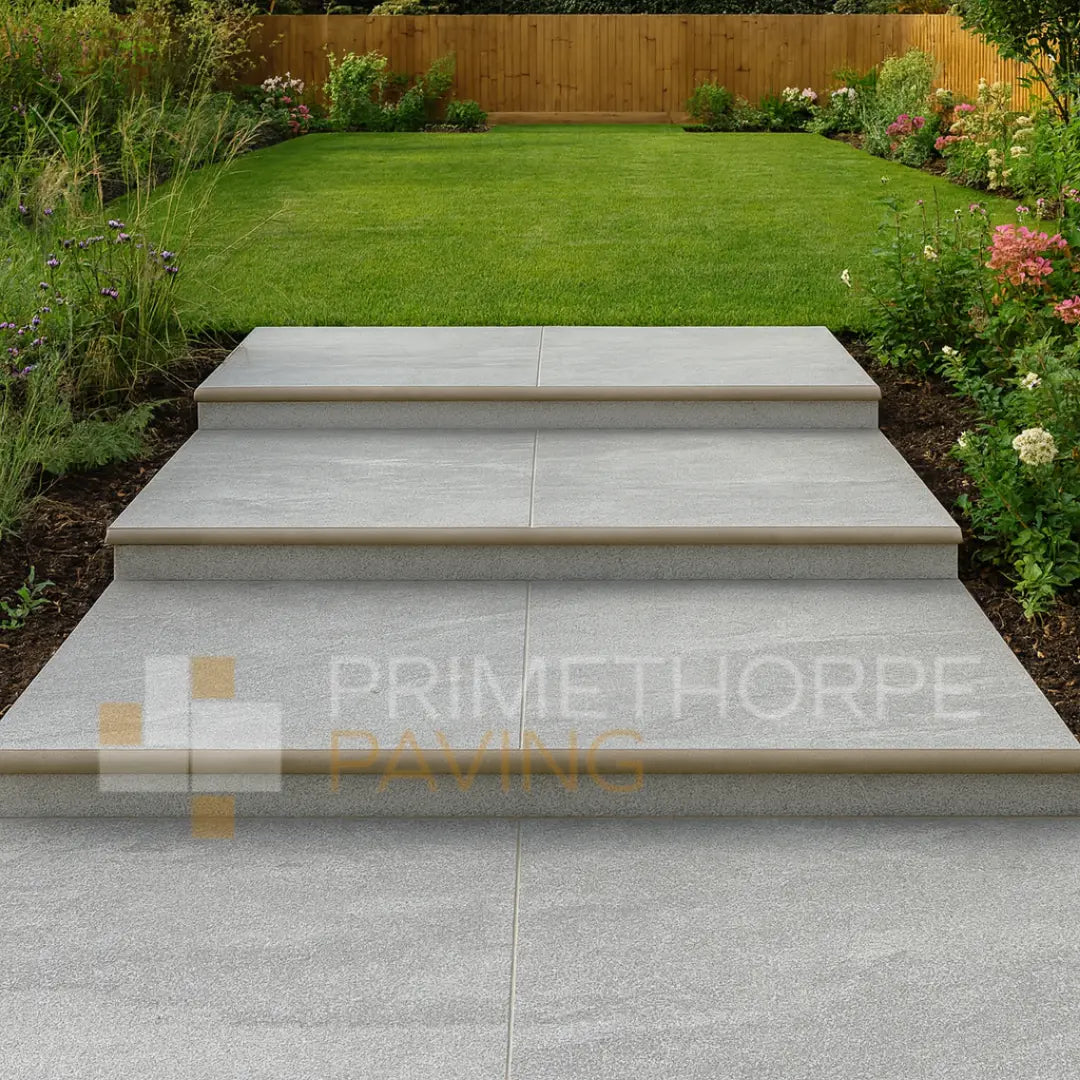 Cathedral Grey - Porcelain Bullnosed Steps