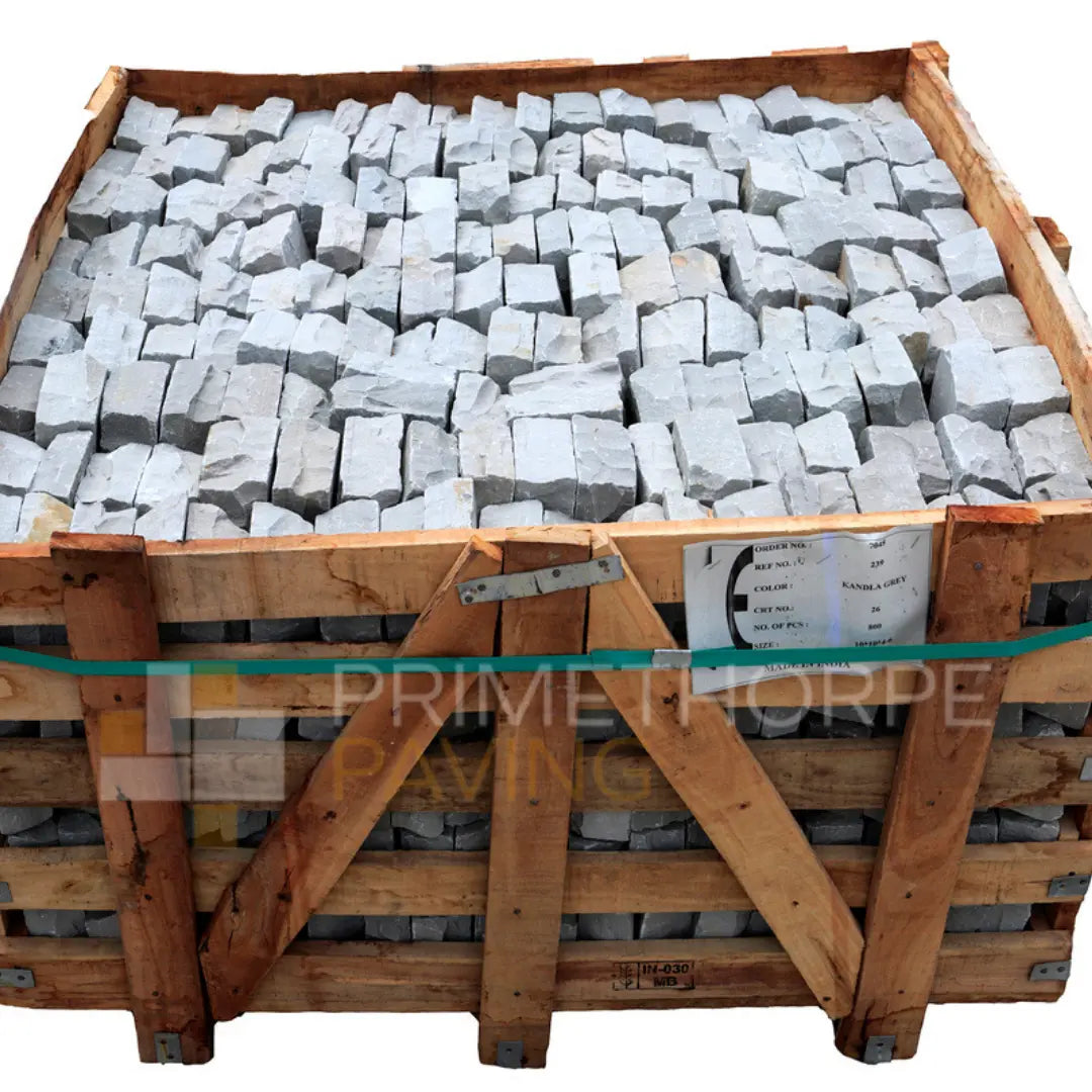Kandla Grey Sandstone Cobble Setts - 100x100mm