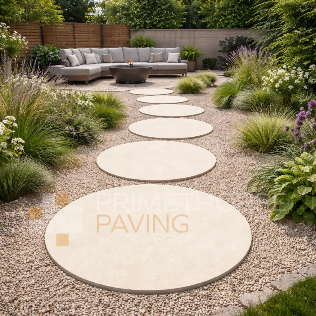 Portland Ice - Porcelain Paving Circle