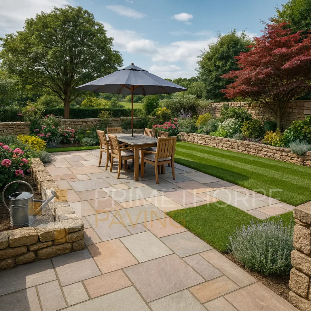 Autumn Brown Indian Sandstone Paving