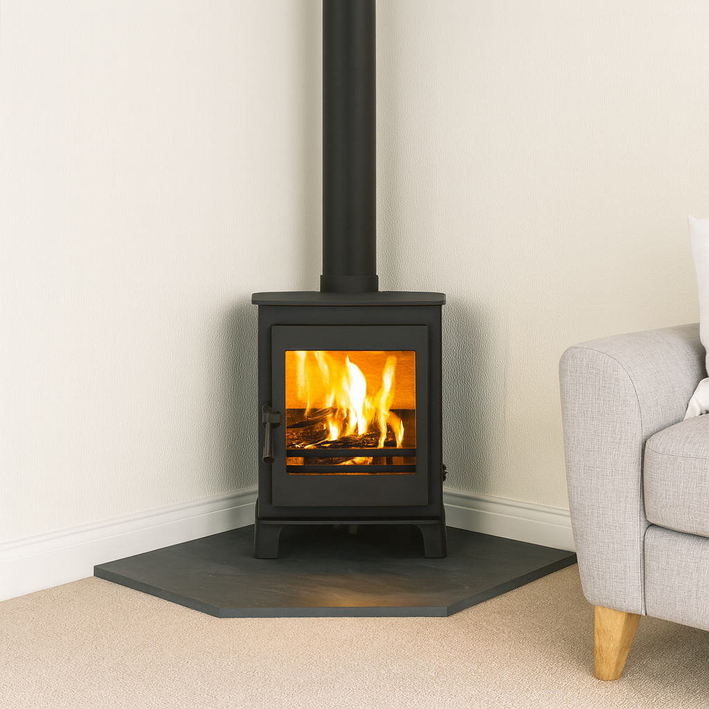 Riven Black Slate Hearth – Standard Rectangle Cut to Size