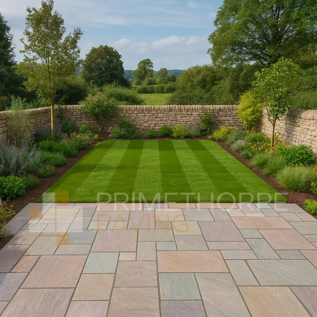 Autumn Brown Indian Sandstone Paving