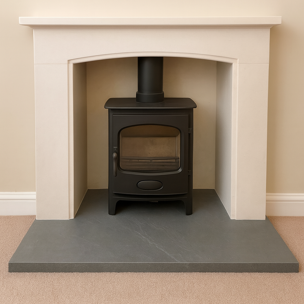 Riven Grey Slate Hearth – Standard Rectangle Cut to Size