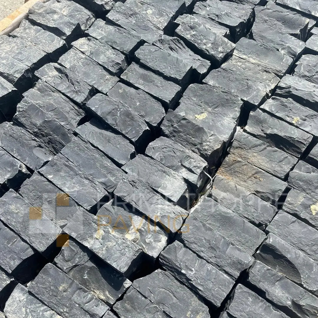 Kota Black Limestone Cobble Setts - 100x100mm