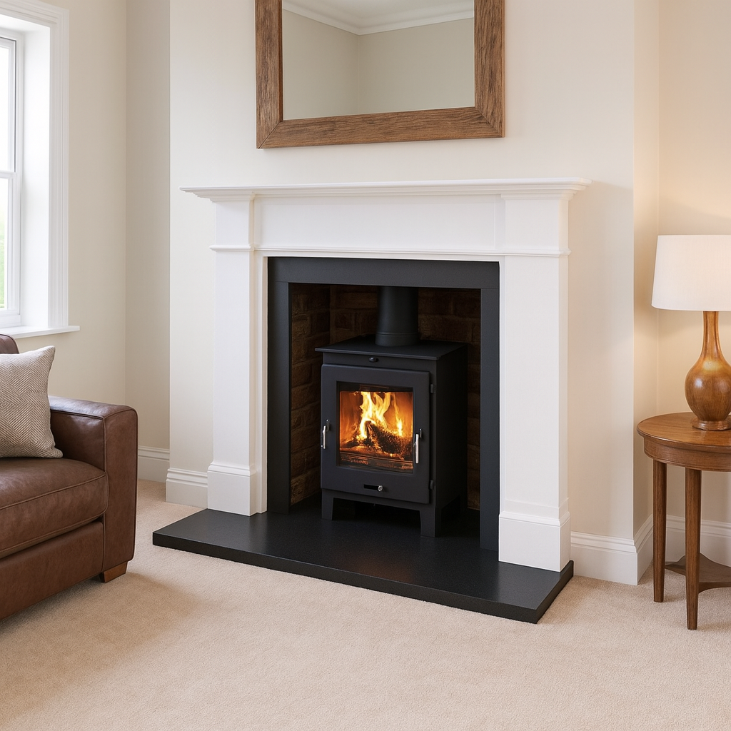 Honed Black Granite Hearth – Bespoke Cut to Size & All Shapes