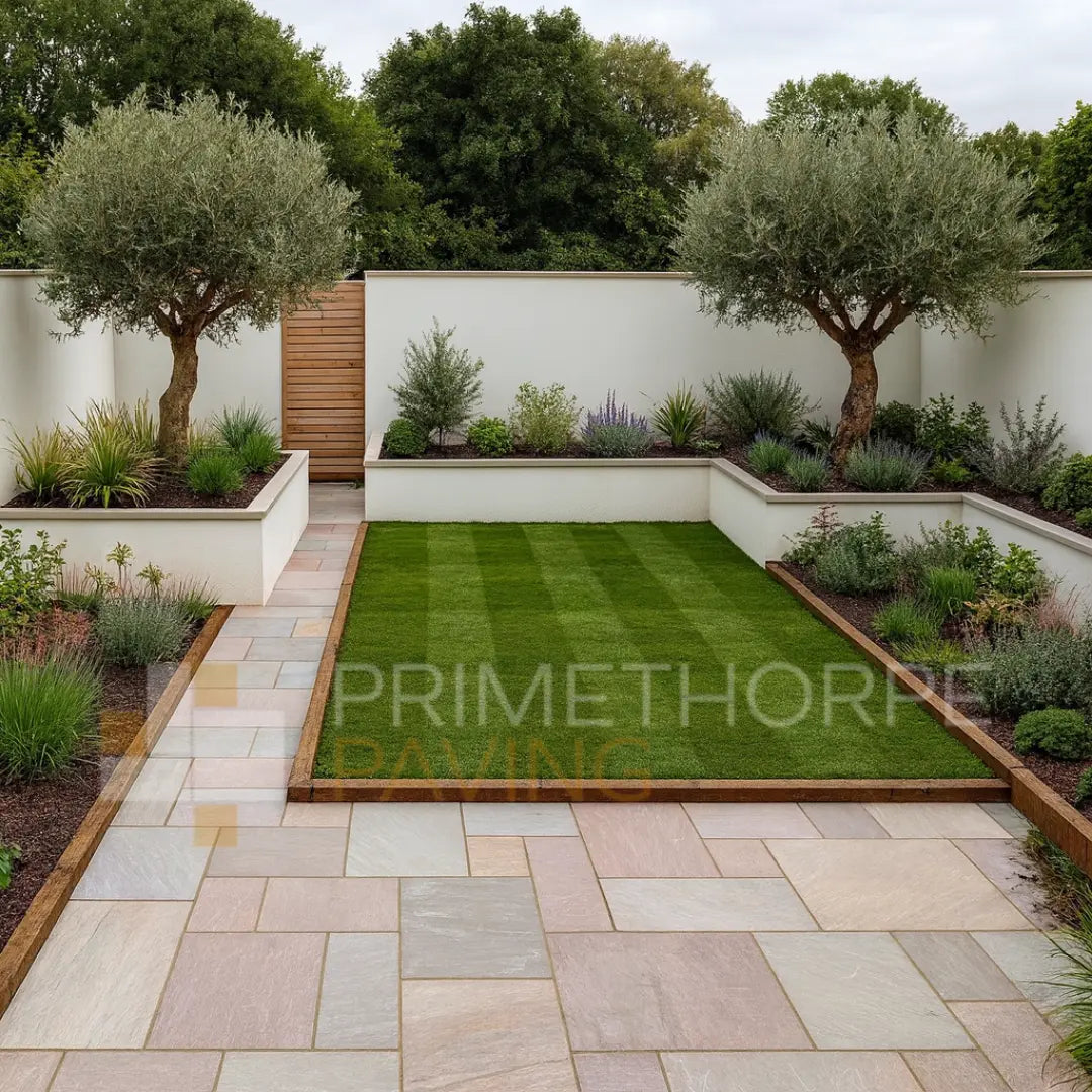 Autumn Brown Indian Sandstone Paving