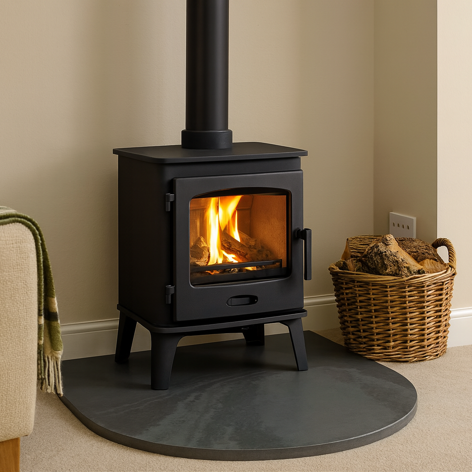 Honed Black Slate Hearth – Standard Rectangle Cut to Size
