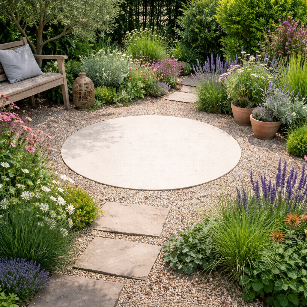 Portland Ice - Porcelain Paving Circle