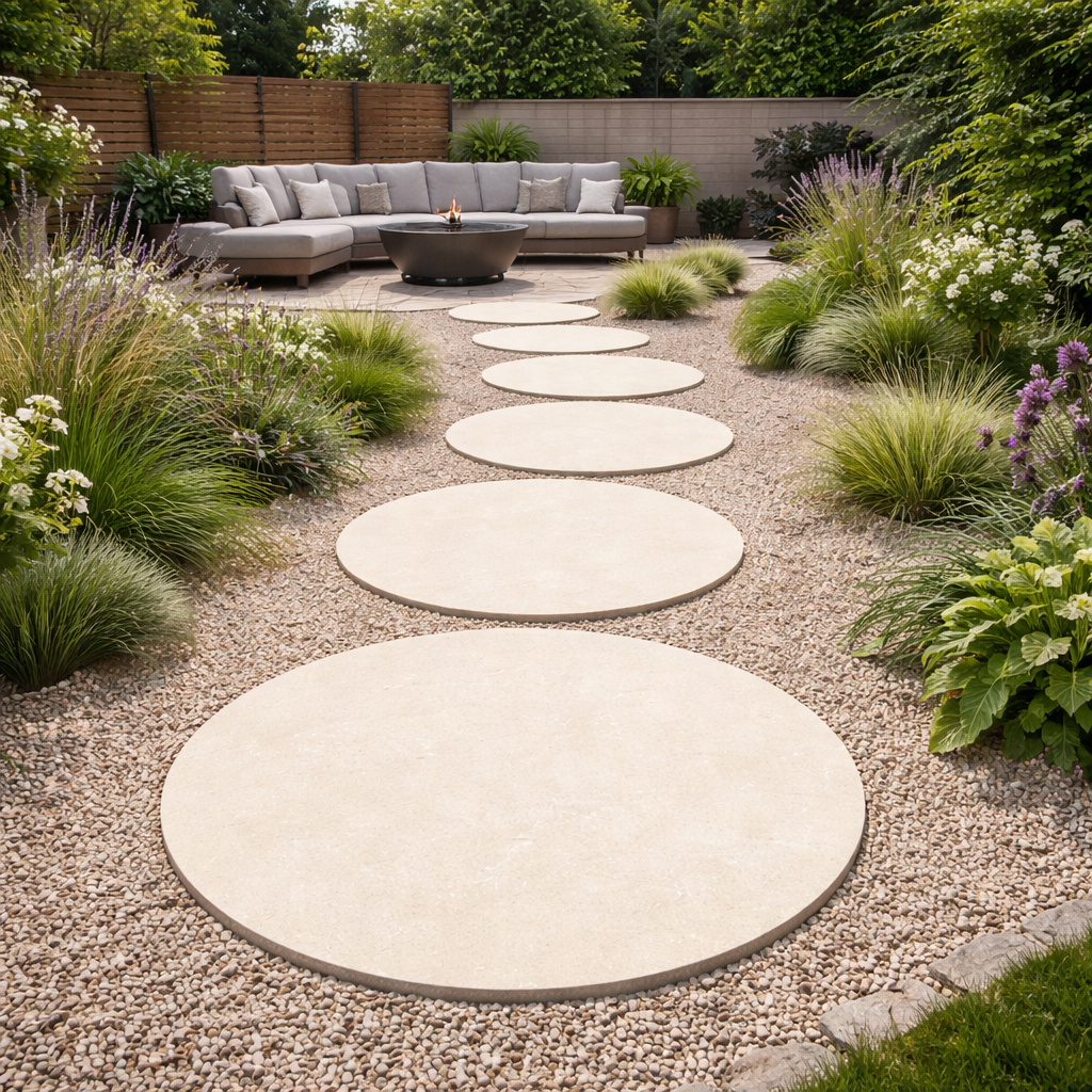 Portland Ice - Porcelain Paving Circle