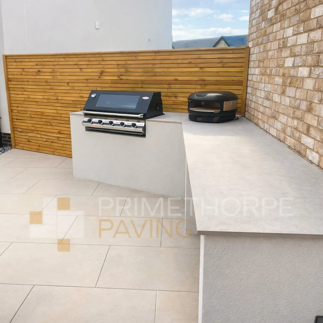 Porcelain – Cream – Outdoor Kitchen Worktop – Custom Size (Rectangular)
