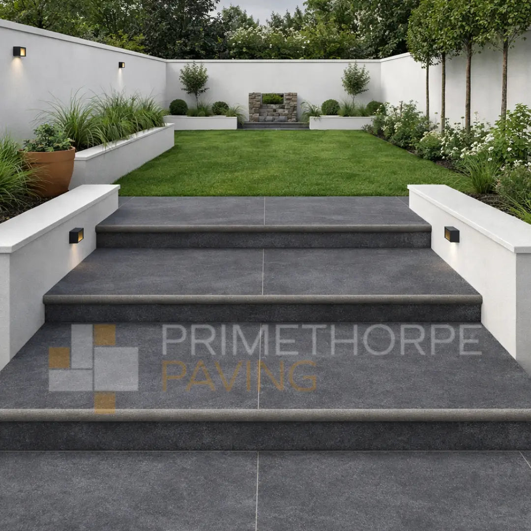 Cathedral Anthracite - Porcelain Bullnosed Steps