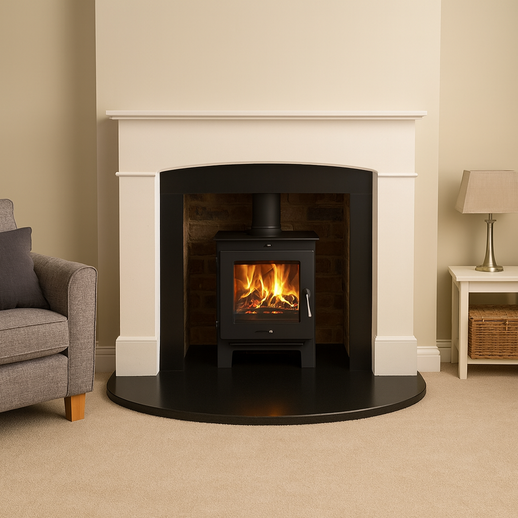 Black Honed Granite Hearth – Cut to Size and Shape