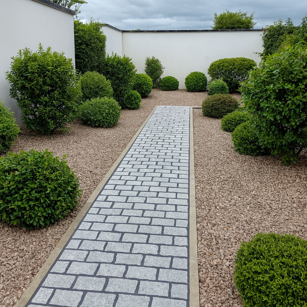 Silver Grey Granite Cobble Setts - 200x100mm