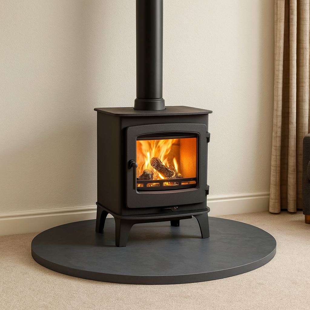 Honed Black Slate Hearth – Bespoke Cut to Size & All Shapes