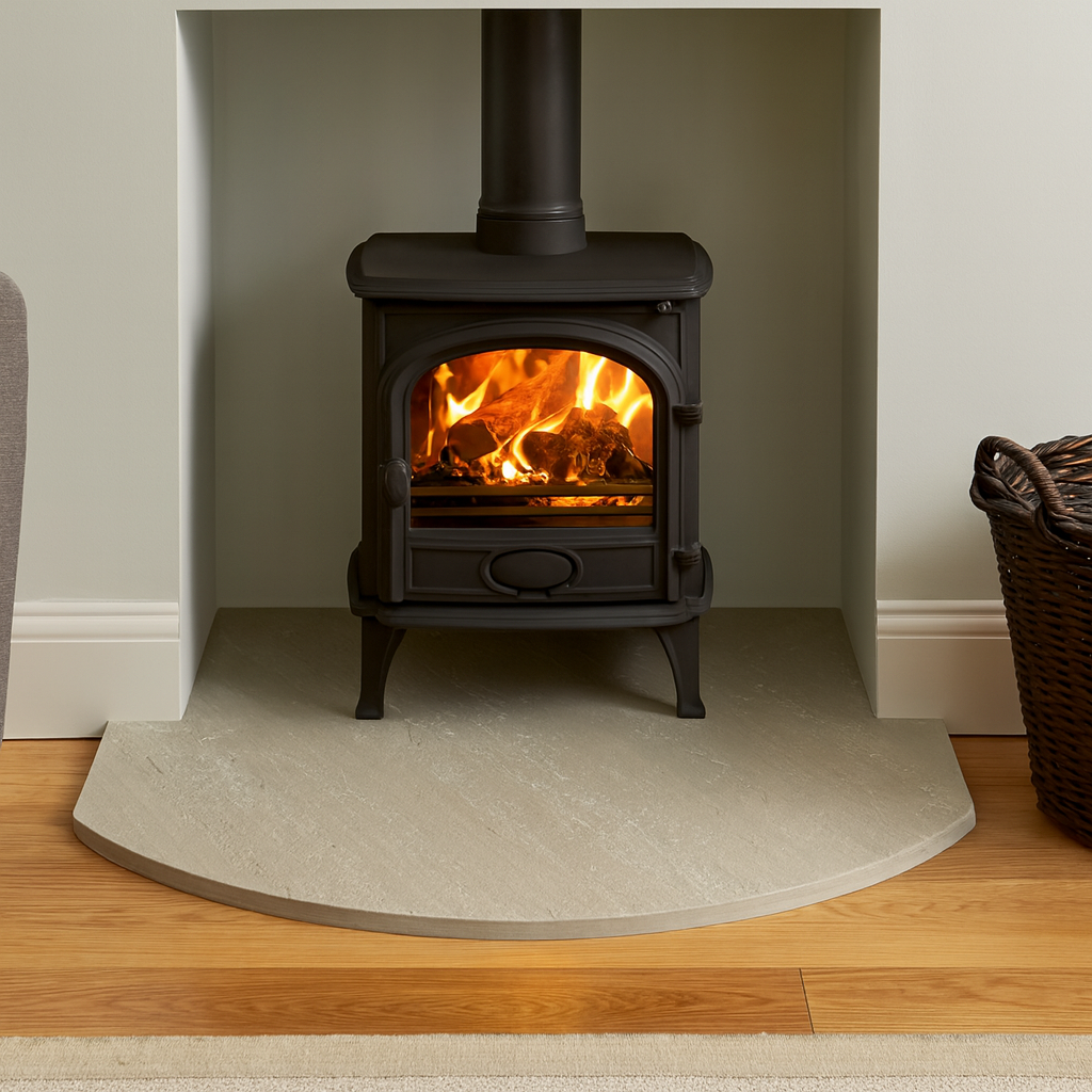 Riven Grey Sandstone Hearth – Bespoke Cut to Size & All Shapes